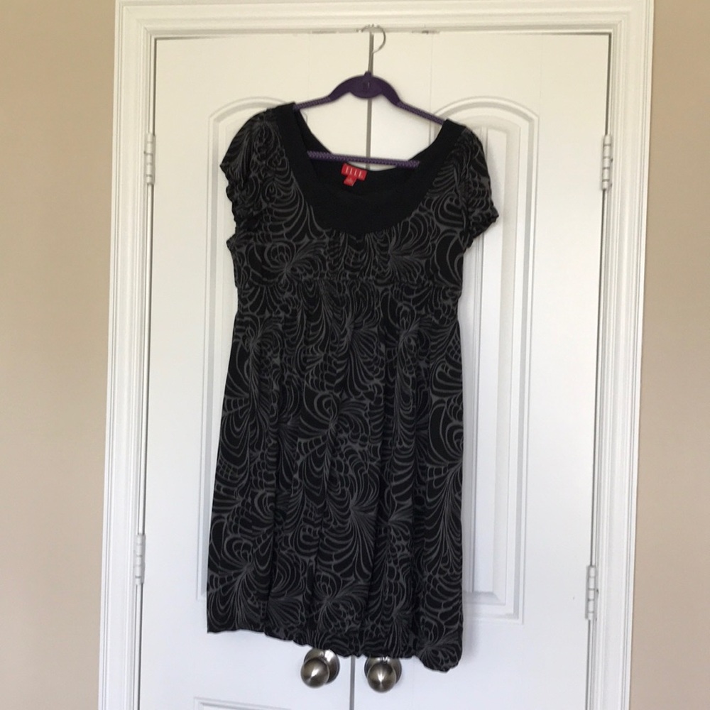 Black and gray mini dress